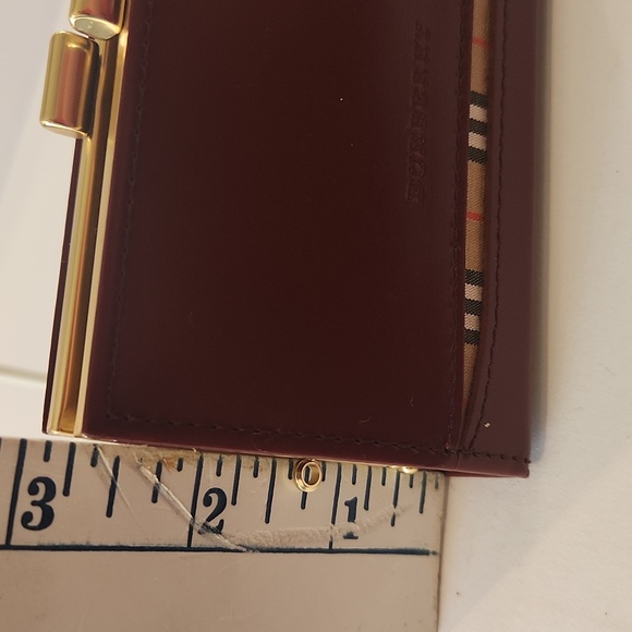 Burberry Burgundy Leather Card Holder/Coin Case - Picture 11 of 11